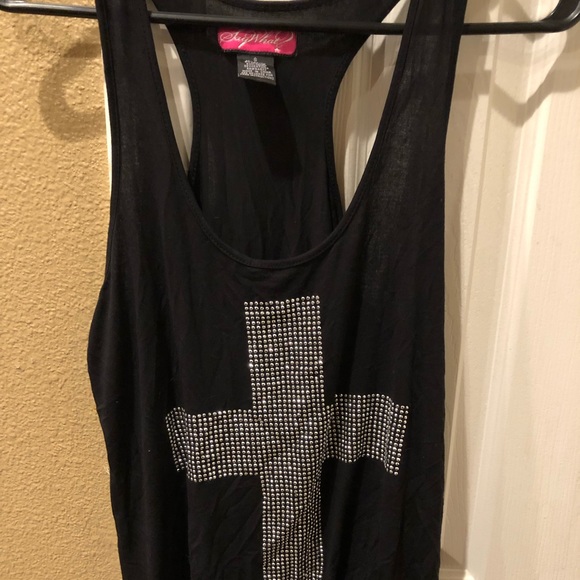 Rhinestone cross tank top - Picture 1 of 2